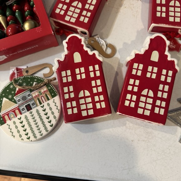 Christmas Ornaments Holiday Time Scandinavian Style Wood Metal Plastic Lot Of 20 - Picture 6 of 8